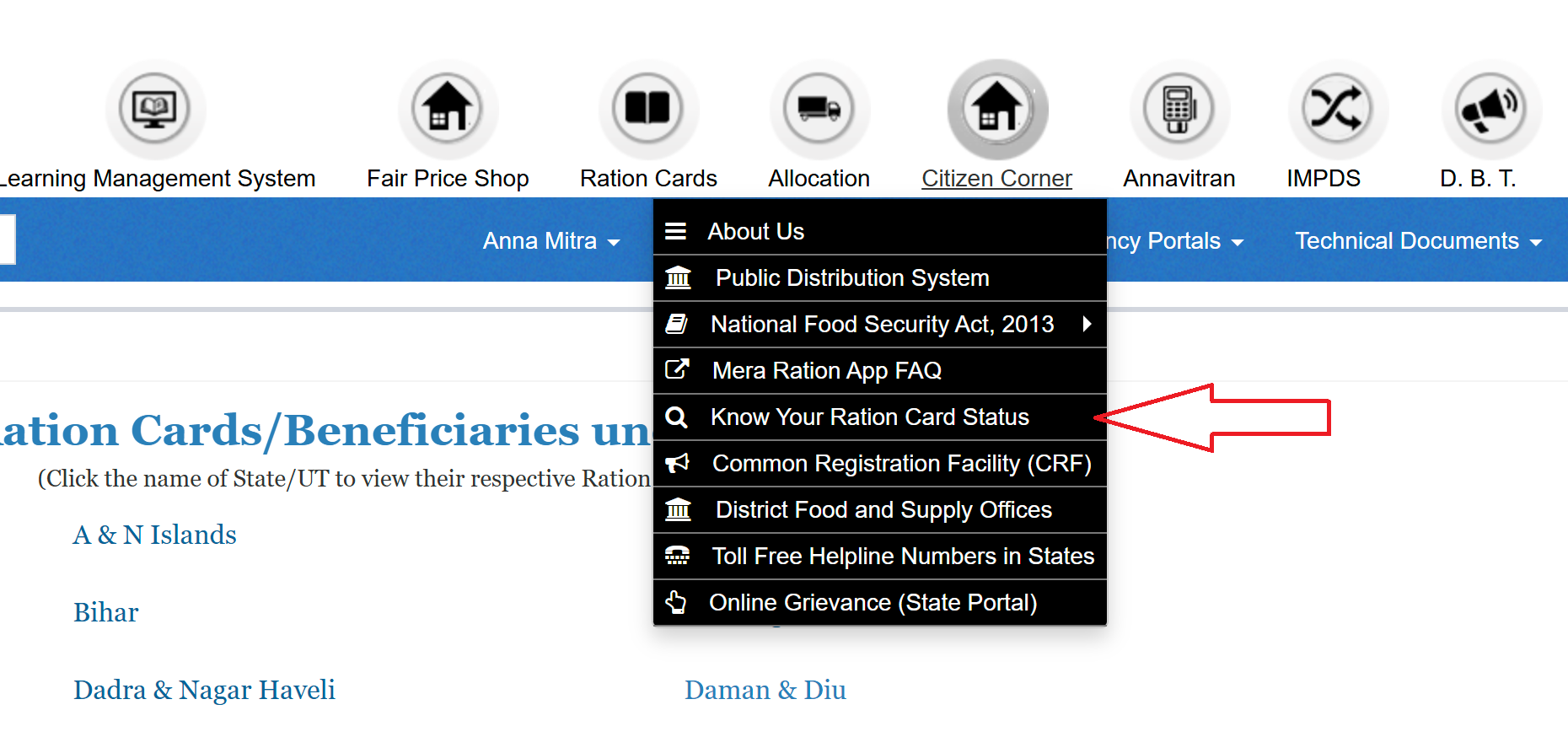 Ration Card Status